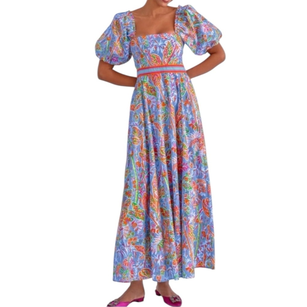 Gretchen Scott Designs Promenade Vintage Vines Peri Print Women's L